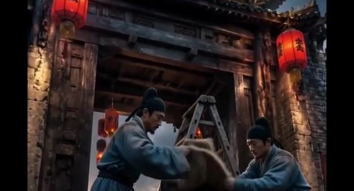 顾长觉在宫门前交还兵权