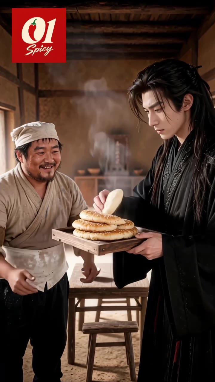 武大郎在炊饼铺照顾刚醒来的林狗