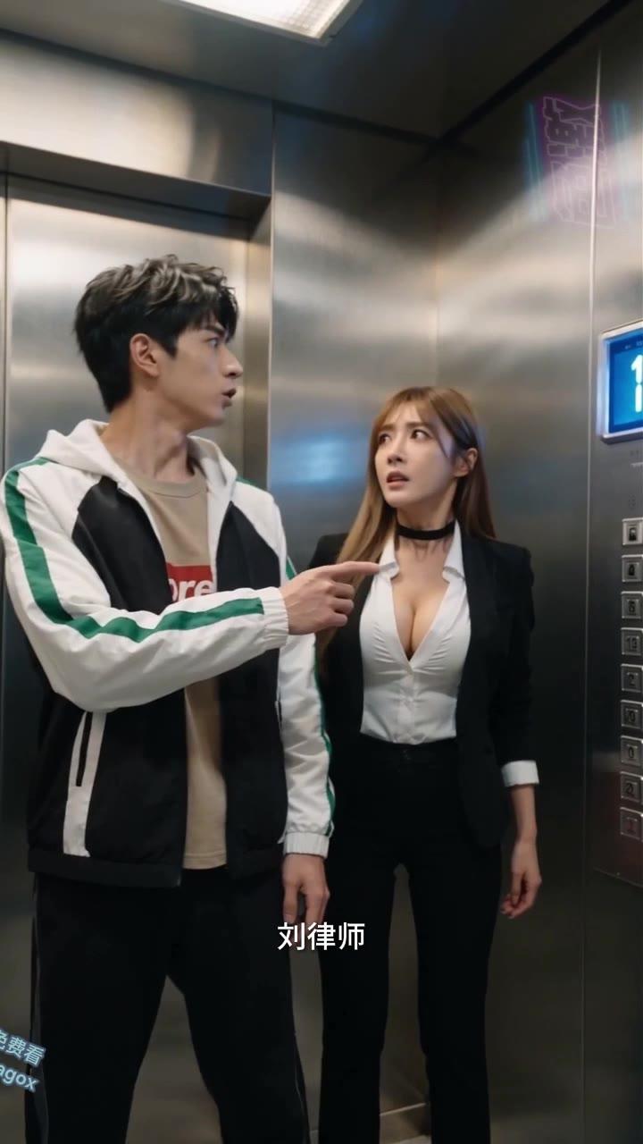 电梯内男子指向刘律师的瞬间