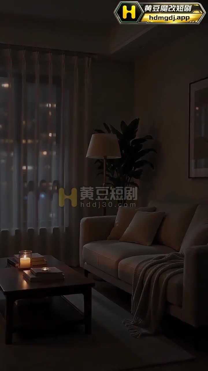 深夜暖灯下空无一人的客厅