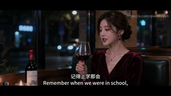 敏敏在晚餐中谈起学生时代