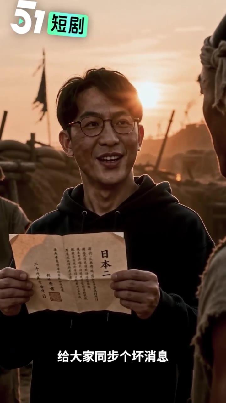 现代青年在圆山庄向众人同步接收部队的消息