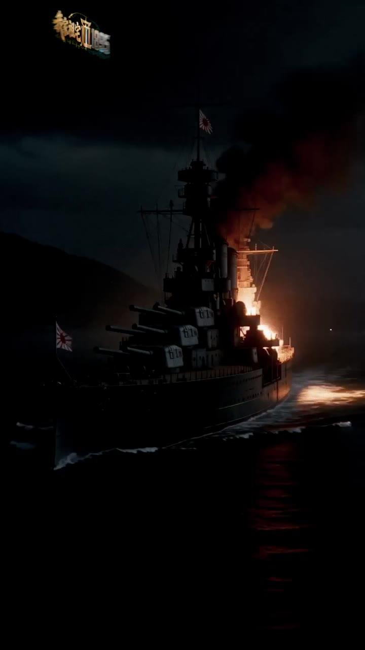 火龙点火后八云号在海面燃烧