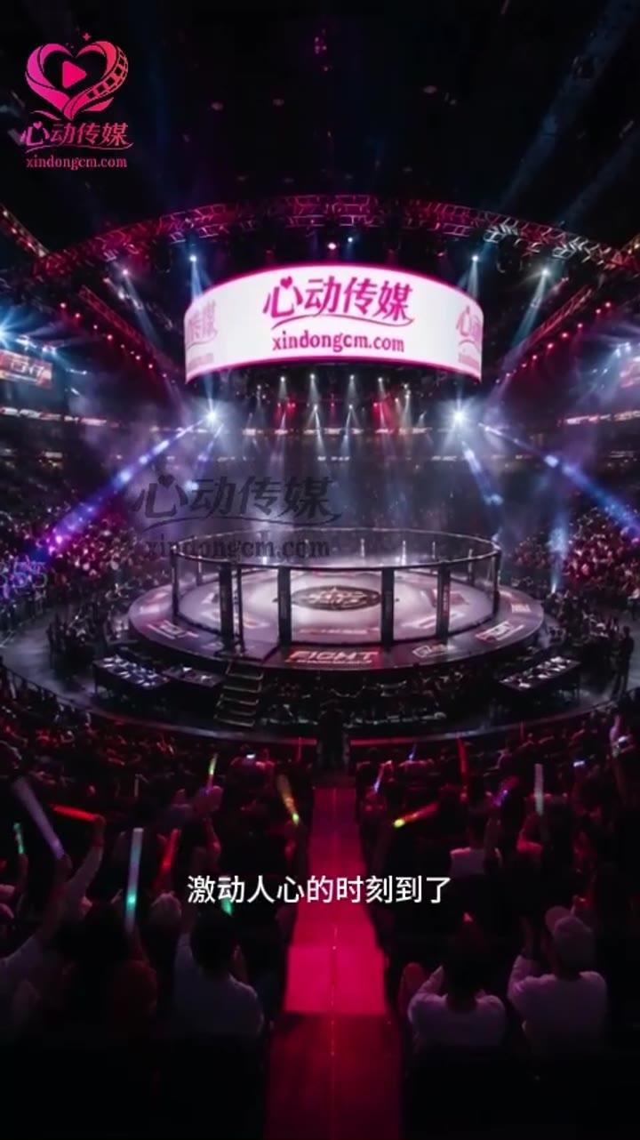 红黑灯光下的八角笼卡牌赛场