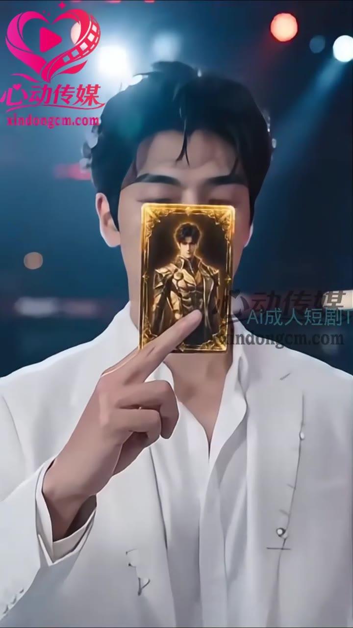 凌夜在赛场举起金色角色卡
