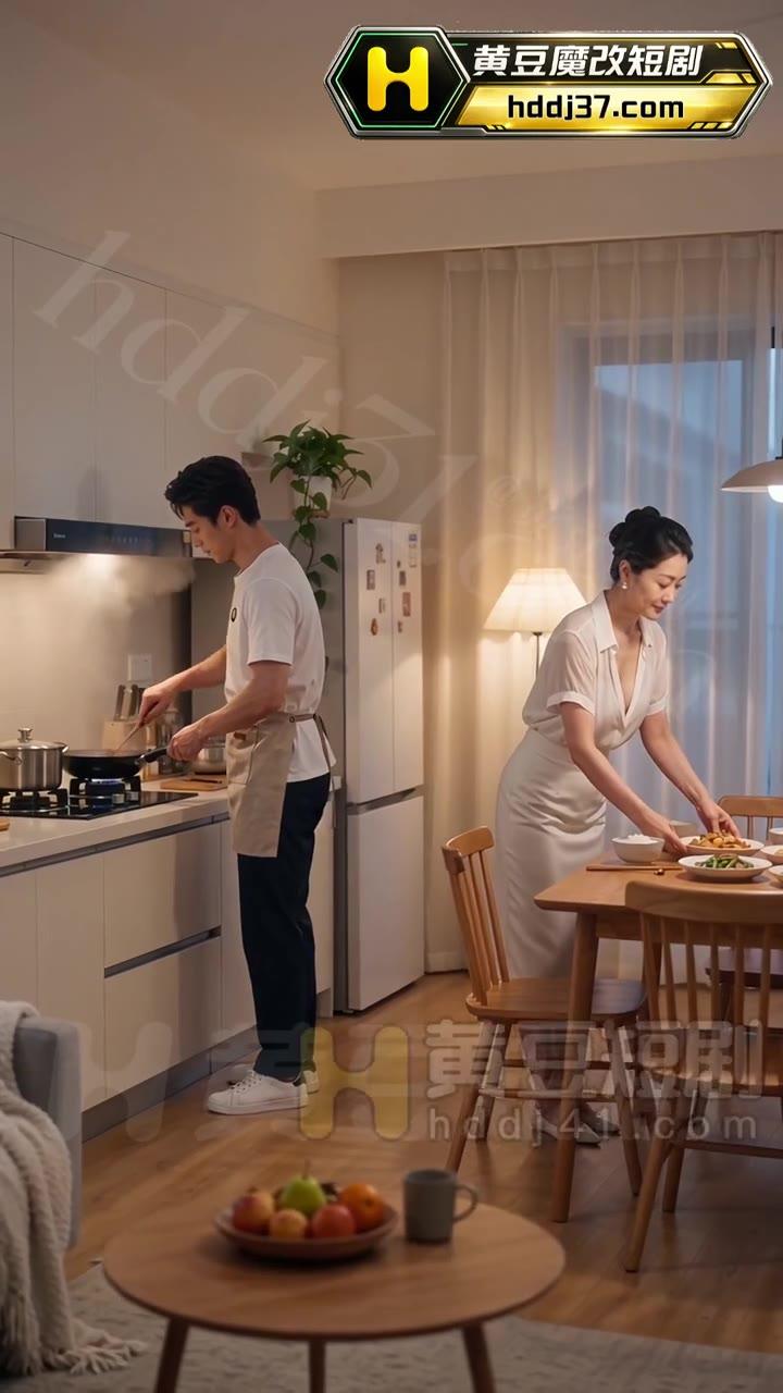 男主与苏沛真一起在厨房整理饭菜