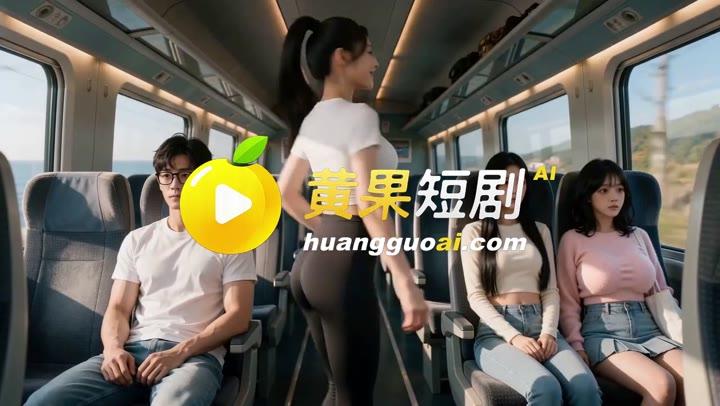 凌宇与三名成年同伴乘坐韩国海岸列车