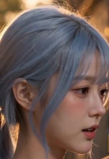 蓝发女员工在巷口说明自己的决定