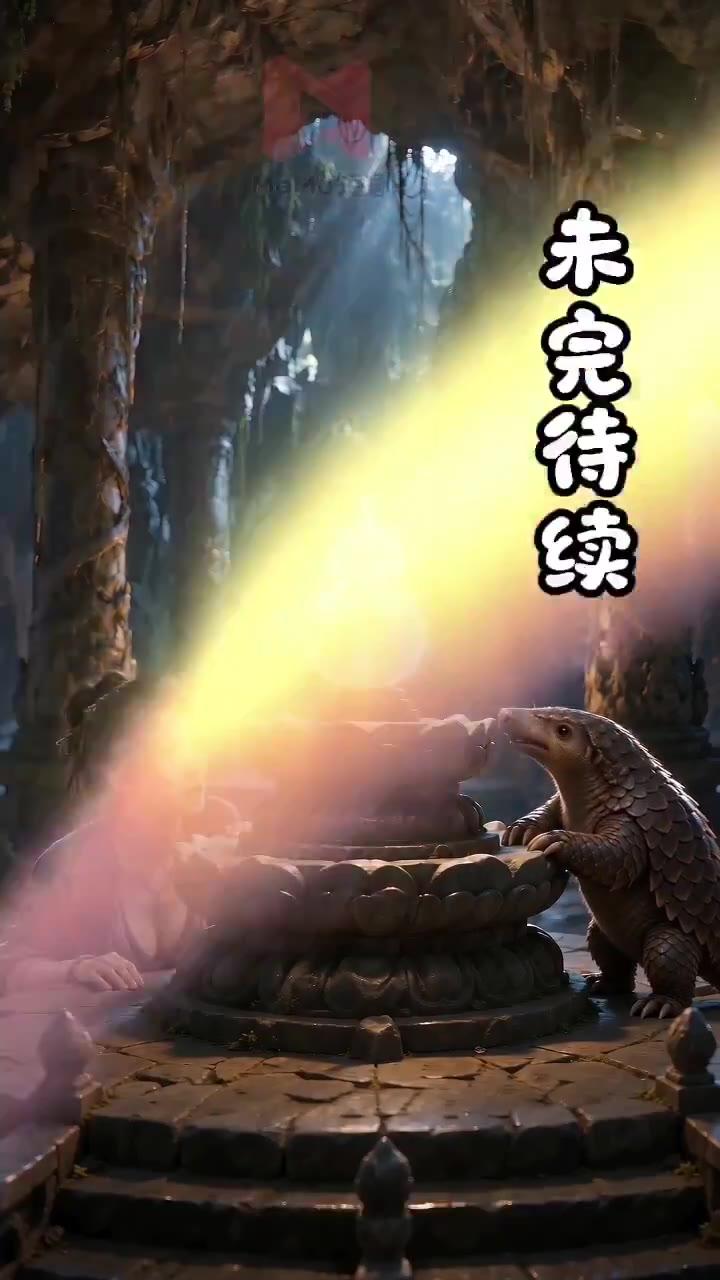 葫芦奶奶与穿山甲观察山洞异动