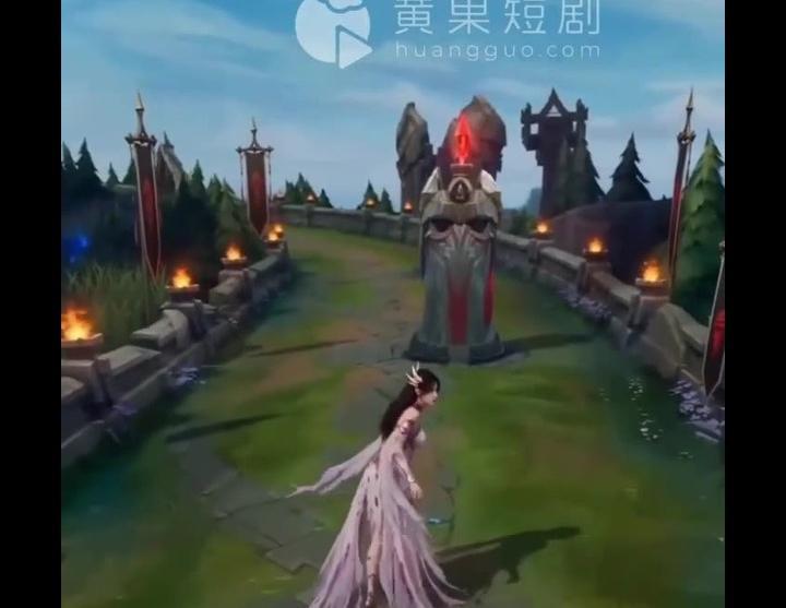 刀妹在峡谷地图上与盖伦对峙