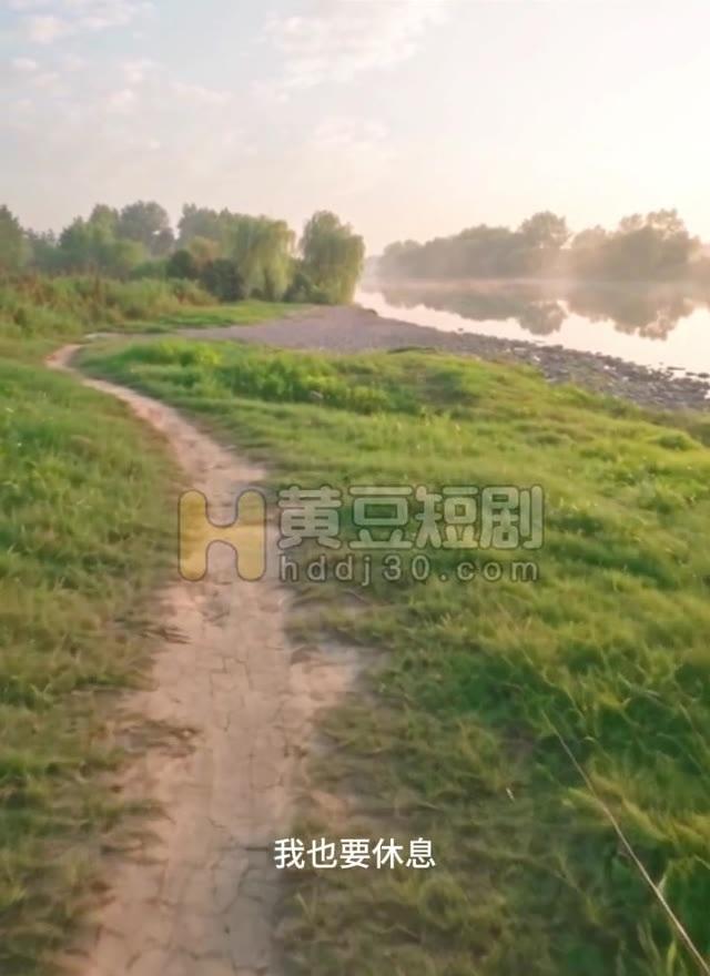 河边小路与水面呈现周末钓鱼环境