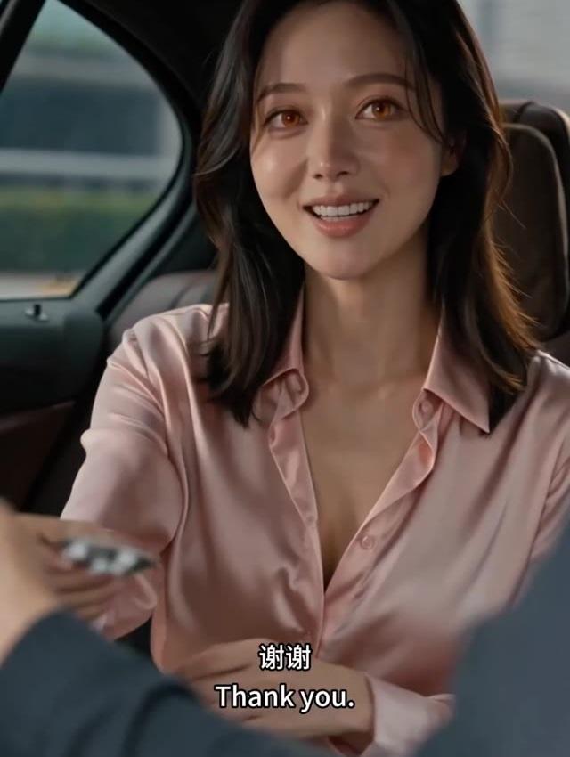 母亲在返回途中坐在车内