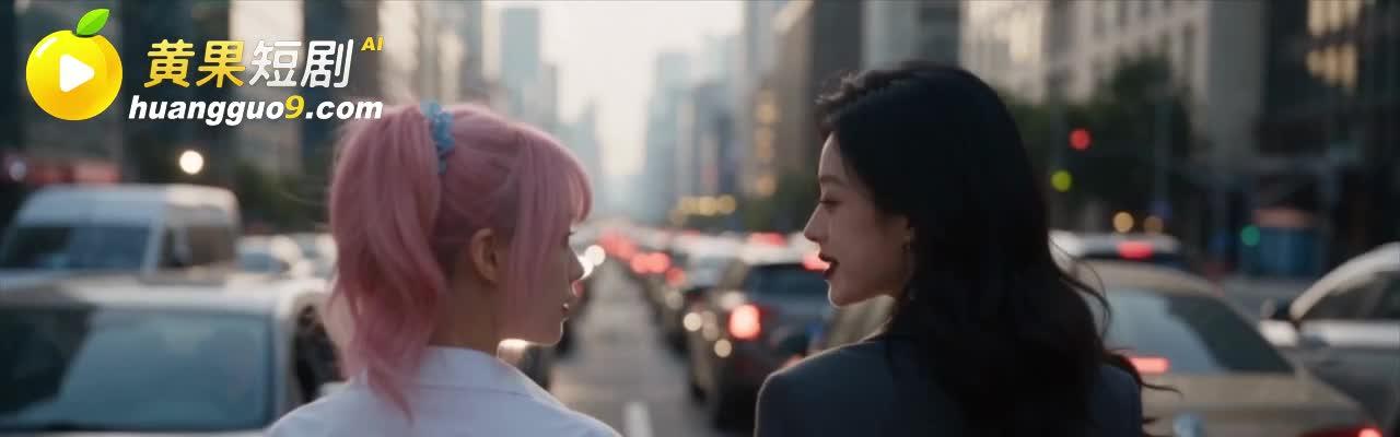 夏夏与黑发女子在城市街头交谈