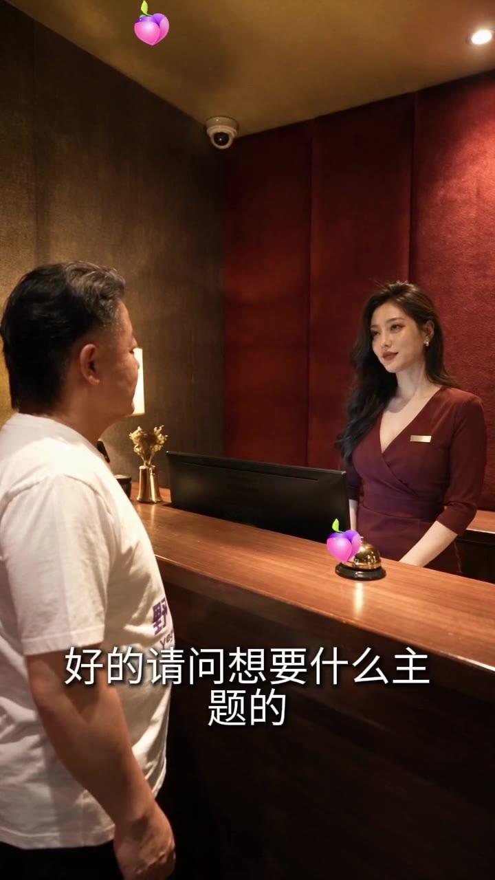 接待者向唐仁杰介绍主题房