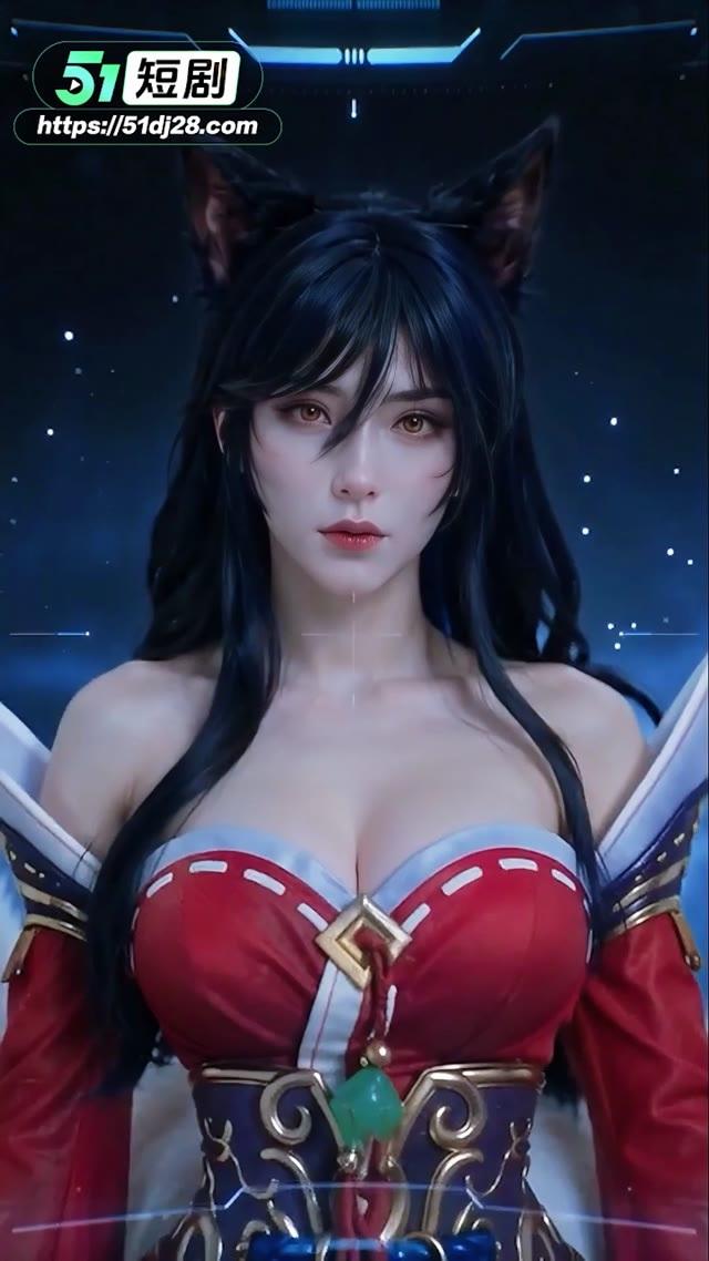 阿狸的狐耳与红白衣装造型