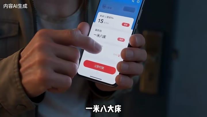 吴大爷用手机展示新床订单
