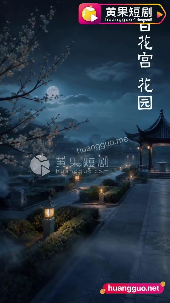 百花宫花园的月夜场景