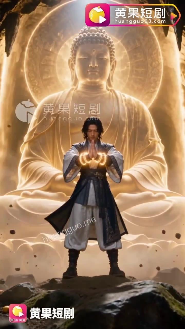 萧尘施展如来神掌的金色特效