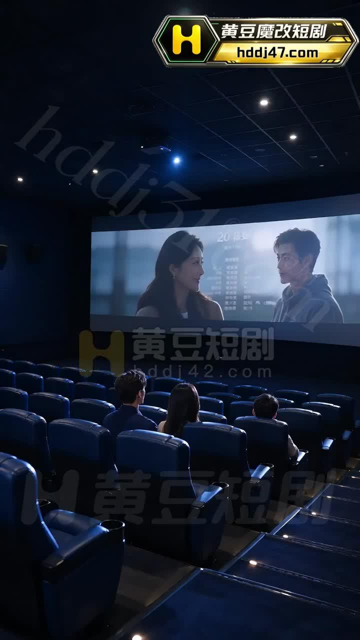 影院银幕与蓝色座椅交代观影场所