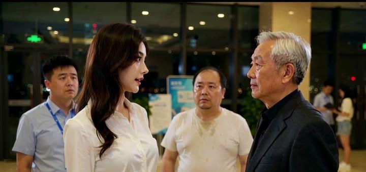 女明星在公司接待场合与王总交谈