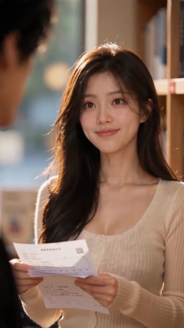 女子在书店向熟识的男子说起近况