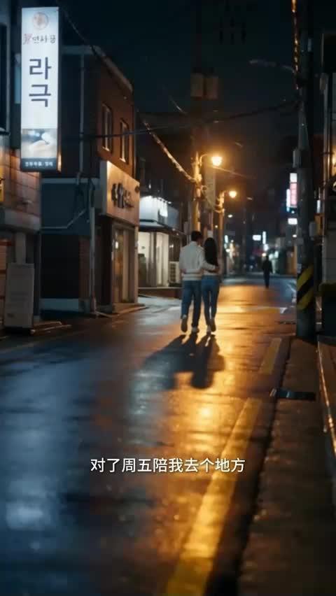 另一条故事中的情侣在街道上交谈