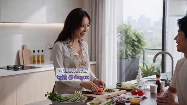 母亲在厨房听儿子说起恋爱近况
