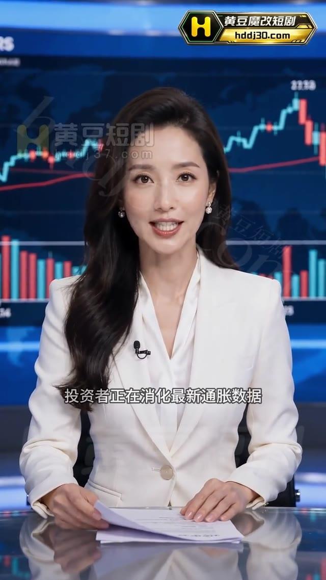母亲在镜头前播报财经新闻