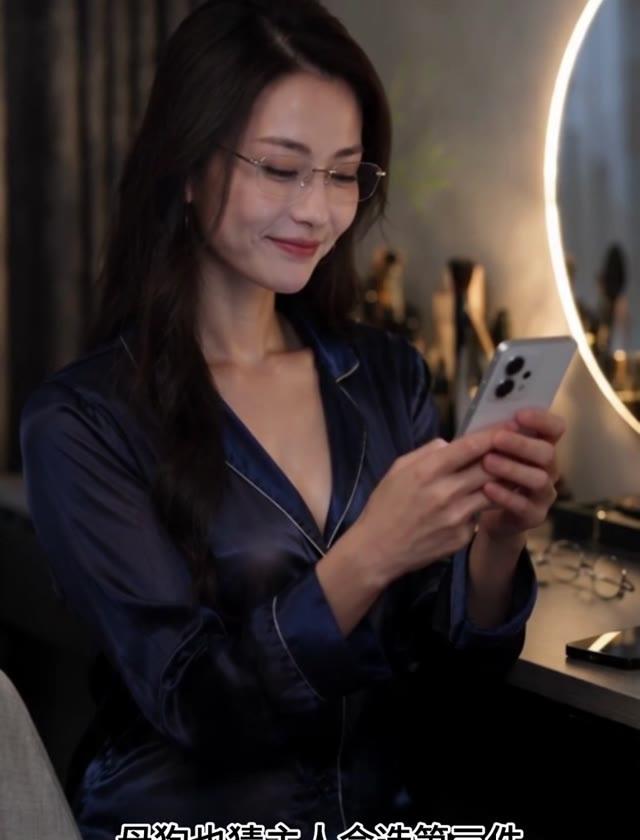 母亲在夜间通过手机说明私人温泉安排