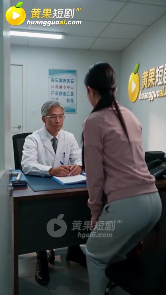 母亲在医院诊室询问儿子的恢复情况