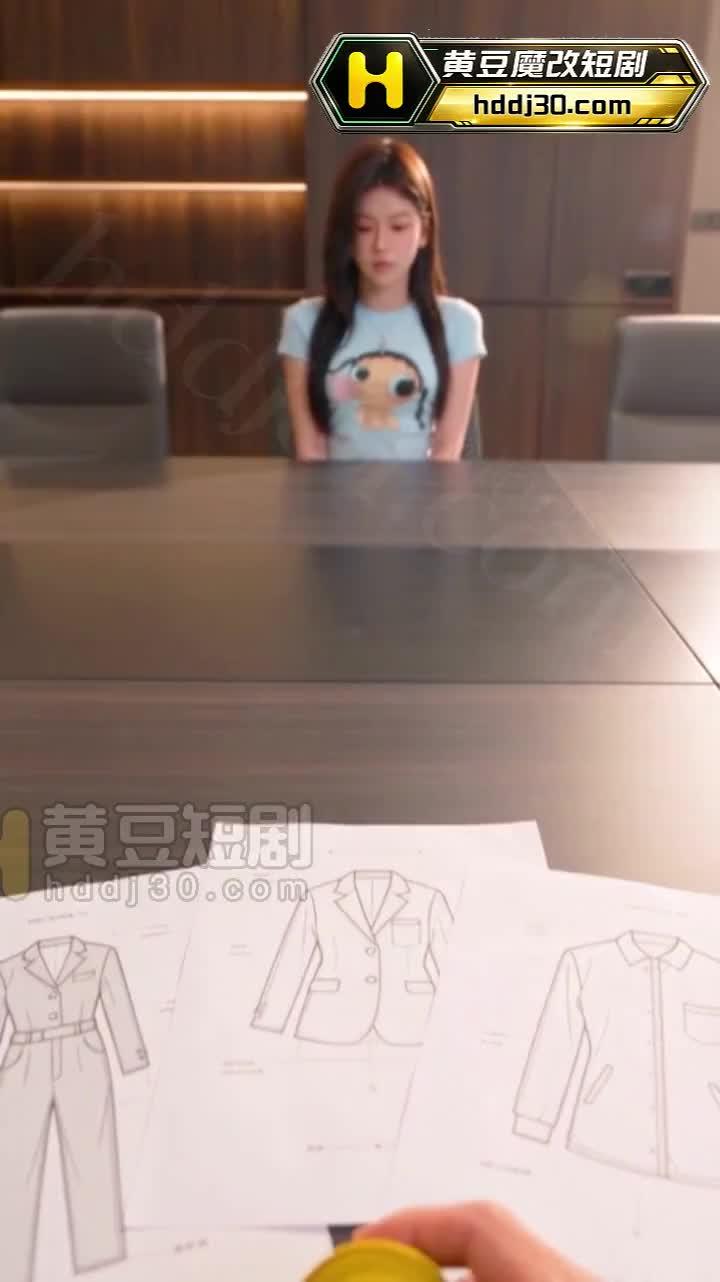 小雅在会议室等待工作服尺寸测量
