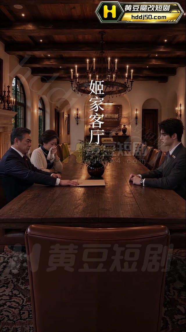 家族成员在长桌前讨论继承安排