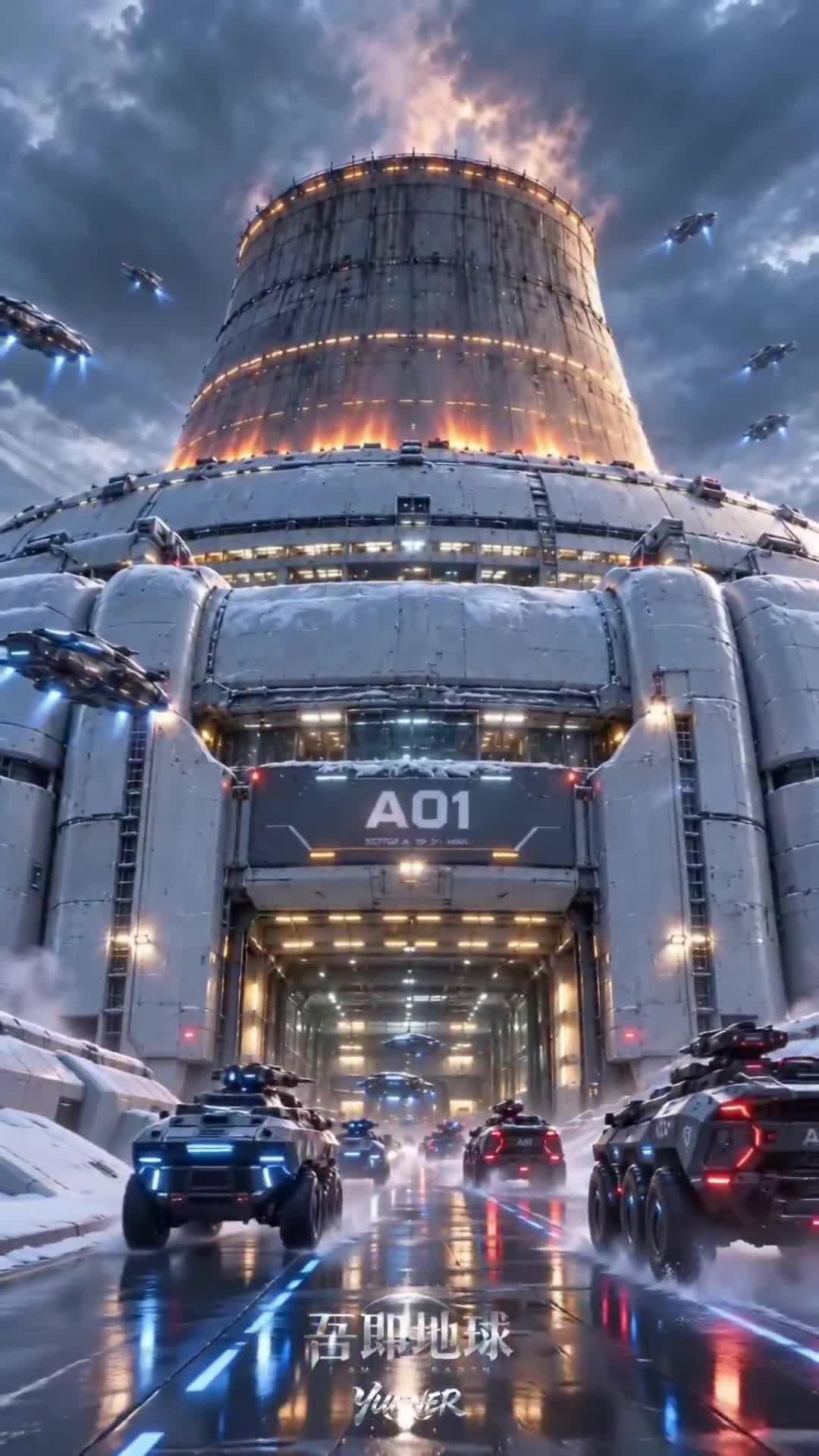 雪山间的未来基地建筑