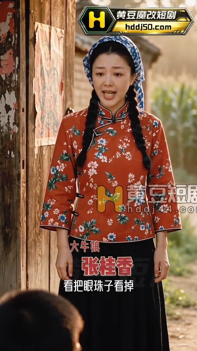 张桂香在乡村院门口交谈