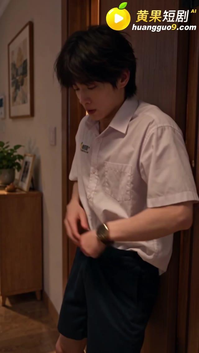 陈凡在卧室门口查看手表