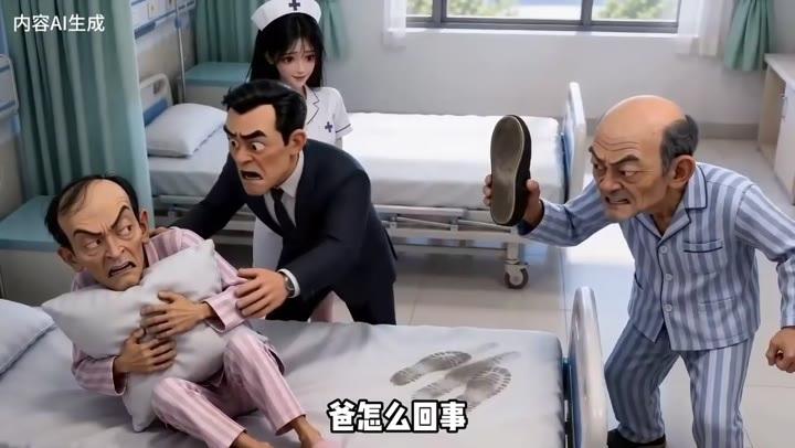 吴大爷拿着布鞋与胡先生争执