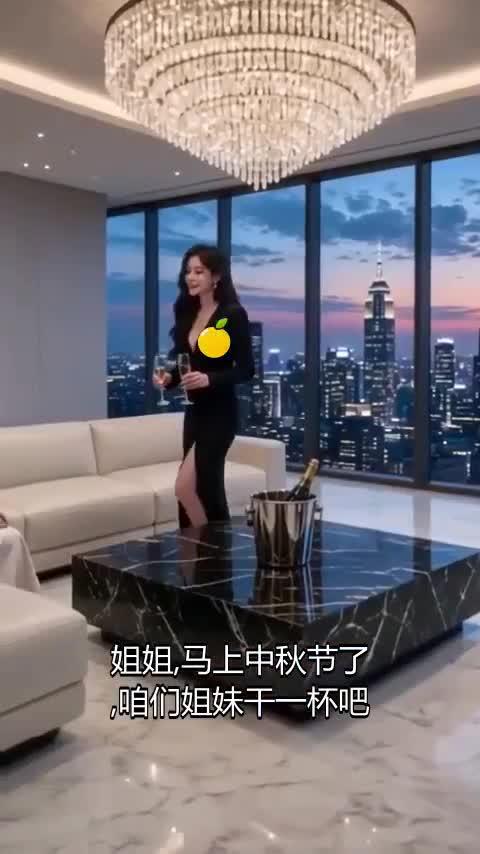 妹妹在城市住宅中端酒提出敬酒