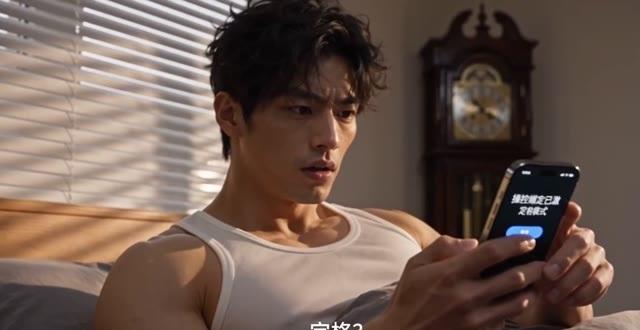男子查看手机上的定格功能