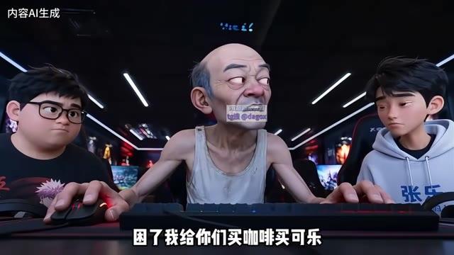 吴大爷仍坐在电脑前与两名年轻人交谈