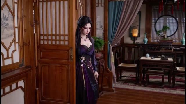 深紫衣女修来到小铺的休息空间