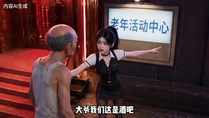 酒吧门口的接待人员与吴大爷