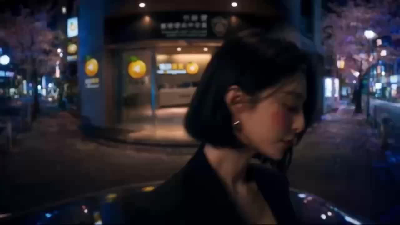 神谷樱来到夜间酒店外