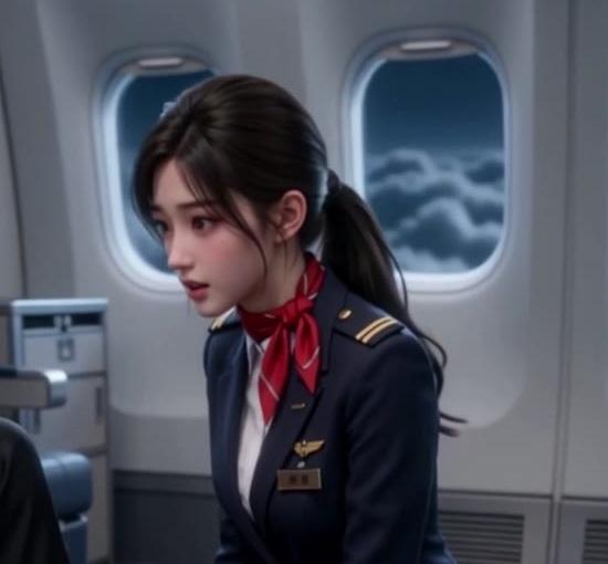 机舱中的制服女子面对他人提出的合同要求