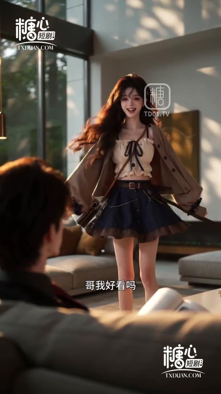 成年妹妹回到家中与哥哥见面