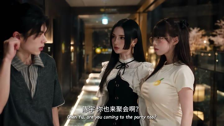 陈宇在KTV走廊面对黑田清夏与同行女子