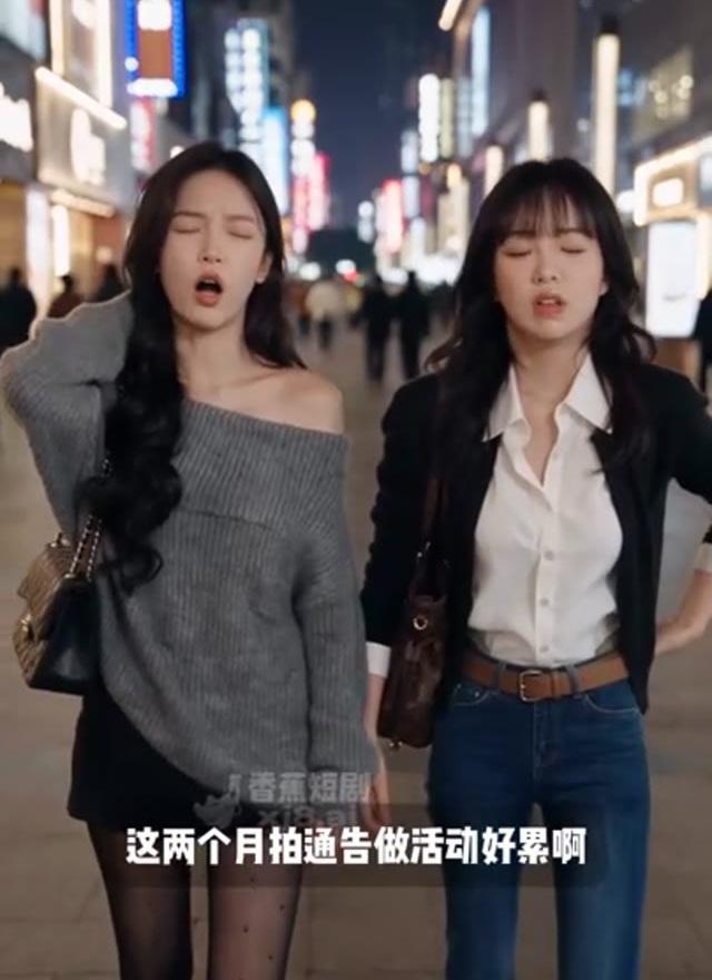 两人在夜间街头商量去会所放松
