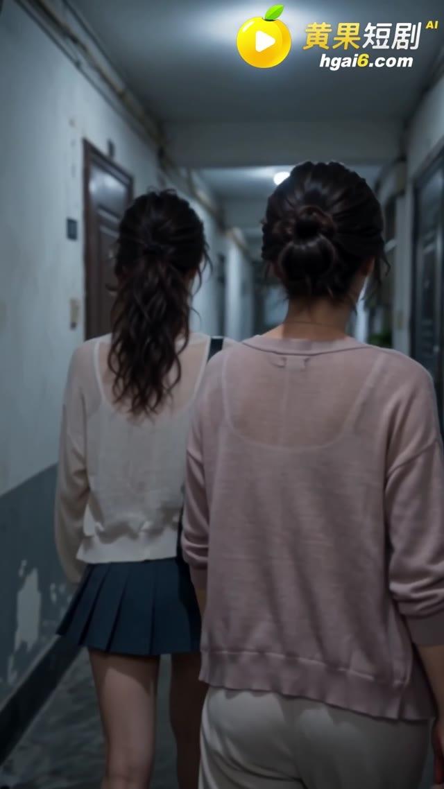何音与母亲一同走向诊室